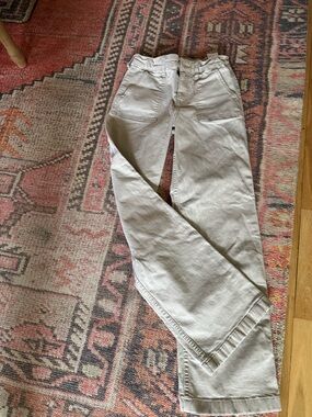 abercrombie kids khaki beige/tan wide-leg pants